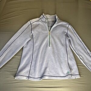Tommy‎ Bahama Cotton Blue Quarter Zip Pullover Sweater Small Waffle